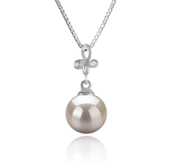 Coralie Blanc 7-8mm AA-qualité Akoya du Japon 925/1000 Argent-pendentif en perles