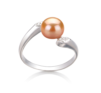 Dana Rose 6-7mm AAA-qualité perles d'eau douce 925/1000 Argent-Bague perles