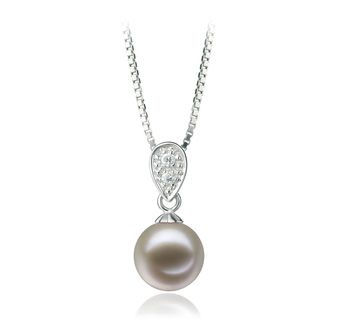 Daria Blanc 7-8mm AAAA-qualité perles d'eau douce 925/1000 Argent-pendentif en perles