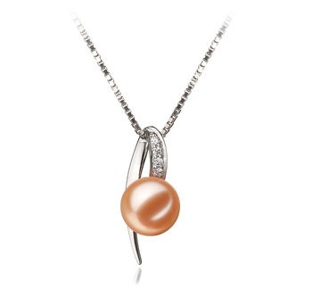 Destina Rose 7-8mm AAAA-qualité perles d'eau douce 925/1000 Argent-pendentif en perles