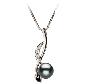 Diana Noir 6-7mm AA-qualité Akoya du Japon 925/1000 Argent-pendentif en perles
