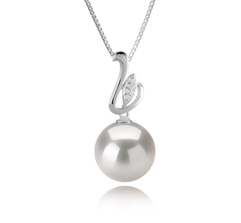Dixie Blanc 12-13mm AA+-qualité perles d'eau douce - Edison 925/1000 Argent-pendentif en perles