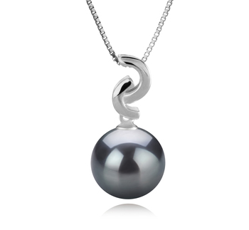 Franck Noir 10-11mm AAA-qualité de Tahiti 925/1000 Argent-pendentif en perles