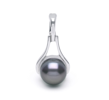 Enhancer Noir 9-10mm AA-qualité perles d'eau douce 925/1000 Argent-pendentif en perles