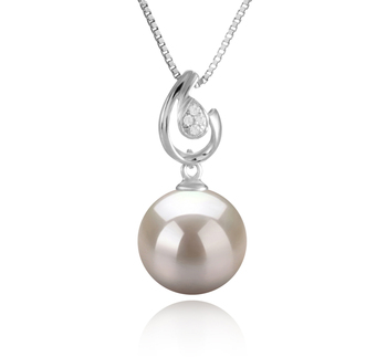 Femke Blanc 10-11mm AAAA-qualité perles d'eau douce 925/1000 Argent-pendentif en perles