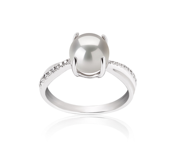 Forever Blanc 7.5-8mm AAAA-qualité perles d'eau douce 925/1000 Argent-Bague perles