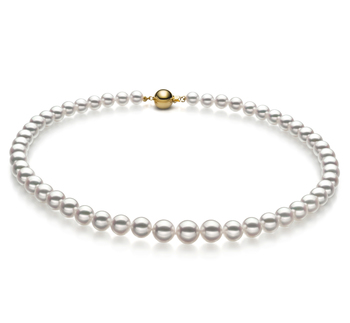 Blanc 6-9mm Hanadama - AAAA-qualité Akoya du Japon 585/1000 Or Jaune-Collier de perles Blanc 6-9mm Hanadama - AAAA-qualité Akoya du Japon 585/1000 Or Jaune-Collier de perles