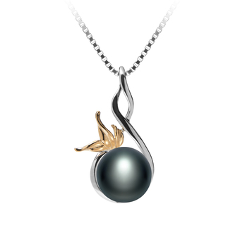 Hester Noir 8-9mm AAA-qualité perles d'eau douce 925/1000 Argent-pendentif en perles Hester Noir 8-9mm AAA-qualité perles d'eau douce 925/1000 Argent-pendentif en perles