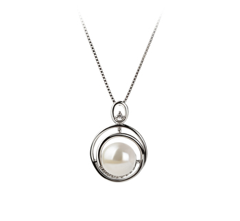 Kelly Blanc 9-10mm AA-qualité perles d'eau douce 925/1000 Argent-pendentif en perles