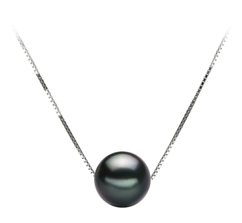 Kristine Noir 8-9mm AA-qualité de Tahiti 585/1000 Or Blanc-pendentif en perles