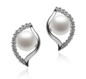 Lilia Blanc 6-7mm AAAA-qualité perles d'eau douce 925/1000 Argent-Boucles d'oreilles en perles