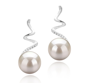 Lolita Blanc 8-9mm AAAA-qualité perles d'eau douce 925/1000 Argent-Boucles d'oreilles en perles