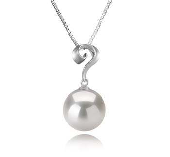 Lorna Blanc 11-12mm AAAA-qualité perles d'eau douce - Edison 925/1000 Argent-pendentif en perles