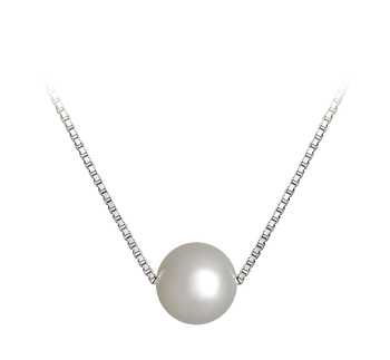 Madison Blanc 8-9mm AA-qualité perles d'eau douce 925/1000 Argent-pendentif en perles