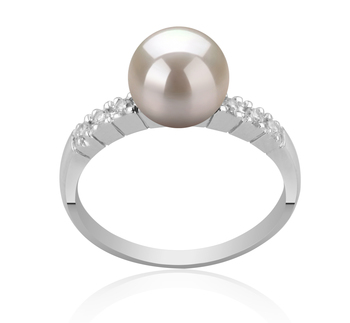 Mariale Blanc 7-8mm AAA-qualité Akoya du Japon 925/1000 Argent-Bague perles