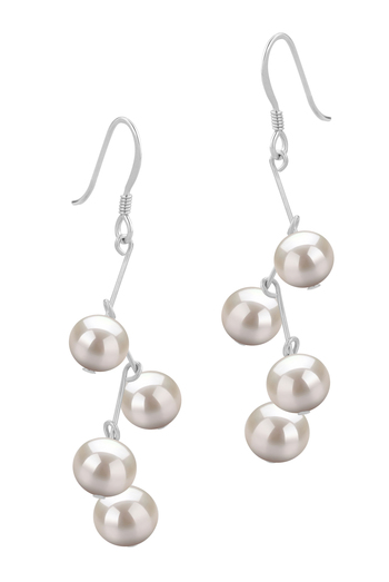 Mickey Blanc 6-7mm AA-qualité perles d'eau douce 925/1000 Argent-Boucles d'oreilles en perles
