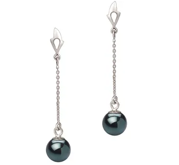 Boucles D'Oreilles Argent Sterling 925 - Perles De Culture 8mm Blanc - Clous Puces