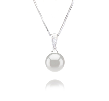 Mosina Blanc 8-9mm AA-qualité Akoya du Japon 925/1000 Argent-pendentif en perles