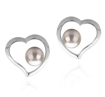 Nadira Blanc 5-6mm AAAA-qualité perles d'eau douce 925/1000 Argent-Boucles d'oreilles en perles