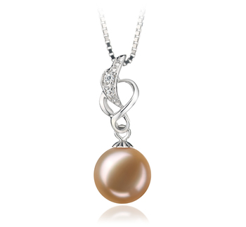 Naomi Rose 9-10mm AA-qualité perles d'eau douce 925/1000 Argent-pendentif en perles
