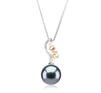 Florence Noir 10-10.5mm AAA-qualité de Tahiti 925/1000 Argent-pendentif en perles