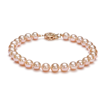 Rose 6-7mm AAA-qualité perles d'eau douce Rempli D'or-Bracelet de perles