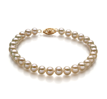 Blanc 5-5.5mm AA-qualité perles d'eau douce -Bracelet de perles