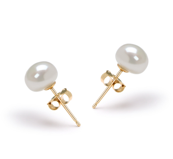 Blanc 6-7mm AAA-qualité perles d'eau douce-Boucles d'oreilles en perles