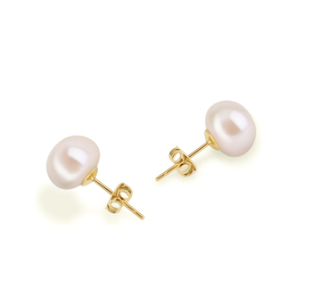 Blanc 8-9mm AAA-qualité perles d'eau douce-Boucles d'oreilles en perles