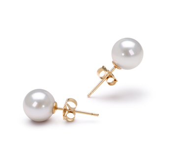 Blanc 6.5-7mm AAA-qualité Akoya du Japon-Boucles d'oreilles en perles