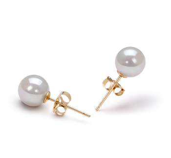 Blanc 6-7mm AA-qualité Akoya du Japon-Boucles d'oreilles en perles