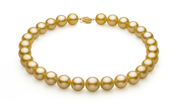 Or 14-15.7mm AAA+-qualité des Mers du Sud 585/1000 Or Jaune-Collier de perles