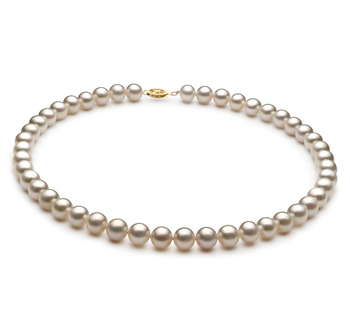 Blanc 8.5-9mm AA-qualité perles d'eau douce Rempli D'or-Collier de perles