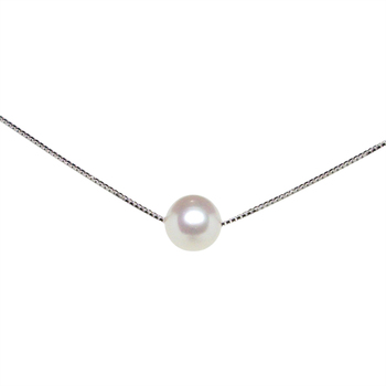 Blanc 10.5-11mm AAAA-qualité perles d'eau douce 925/1000 Argent-pendentif en perles