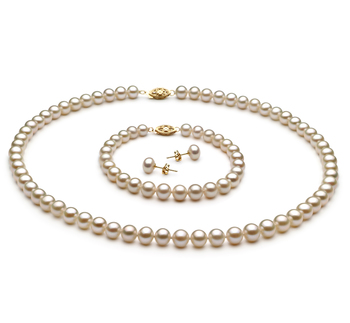 Blanc 6-7mm AA-qualité perles d'eau douce -un set en perles