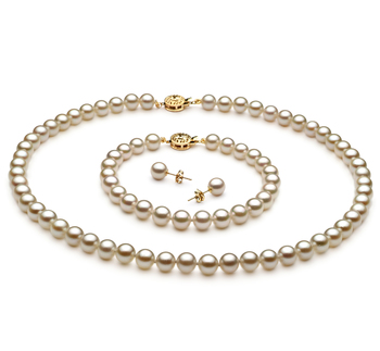 Blanc 6.5-7mm AA-qualité Akoya du Japon-un set en perles