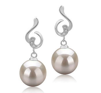 Priscilla Blanc 8-9mm AAAA-qualité perles d'eau douce 925/1000 Argent-Boucles d'oreilles en perles