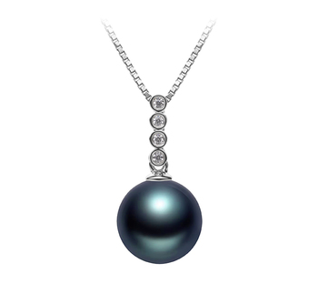 Ross Noir 10-11mm AAA-qualité de Tahiti 925/1000 Argent-pendentif en perles
