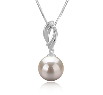 Shamara Blanc 9-10mm AAAA-qualité perles d'eau douce 925/1000 Argent-pendentif en perles