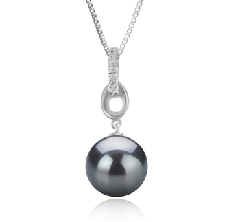 Sierra Noir 9-10mm AAA-qualité de Tahiti 925/1000 Argent-pendentif en perles