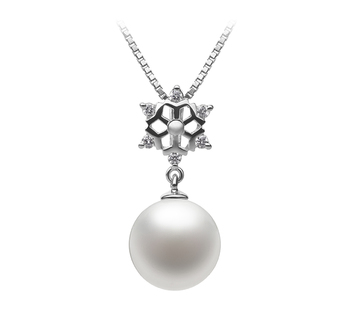 Neige Blanc 10-11mm AAAA-qualité perles d'eau douce 925/1000 Argent-pendentif en perles