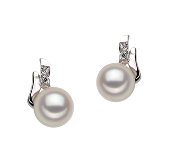 Sydney Blanc 6-7mm AA-qualité Akoya du Japon 925/1000 Argent-Boucles d'oreilles en perles