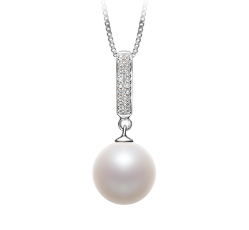 Talitha Blanc 10-11mm AAAA-qualité perles d'eau douce 925/1000 Argent-pendentif en perles