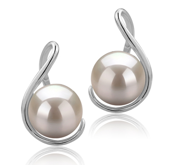 Tamika Blanc 6-7mm AAAA-qualité perles d'eau douce 925/1000 Argent-Boucles d'oreilles en perles