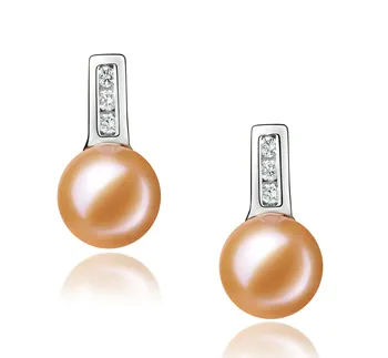 Boucles D'oreilles Perles D'eau Douce 8mm Rose - Argent 925 - Neuf Sans Emballage
