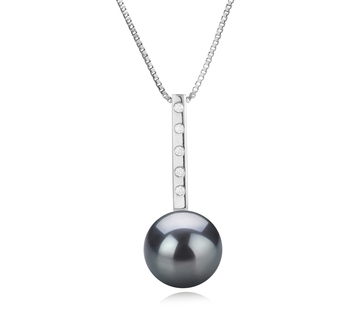 Vanna Noir 11-12mm AAA-qualité de Tahiti 925/1000 Argent-pendentif en perles