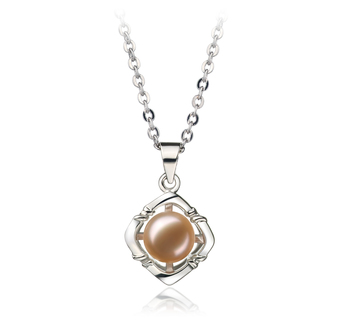 Vera Rose 6-7mm AA-qualité perles d'eau douce Blanc Bronze-pendentif en perles