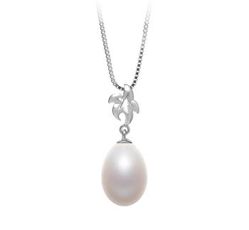 Vilde Blanc 10-11mm AA - Drop-qualité perles d'eau douce 925/1000 Argent-pendentif en perles