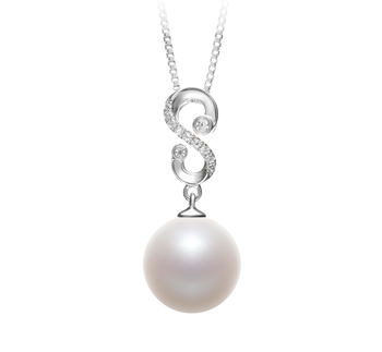 Virginie Blanc 10-11mm AAAA-qualité perles d'eau douce 925/1000 Argent-pendentif en perles