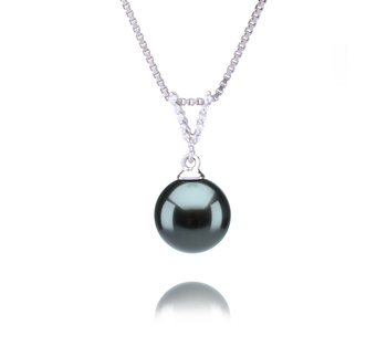 Vondra Noir 9-10mm AAA-qualité de Tahiti 925/1000 Argent-pendentif en perles